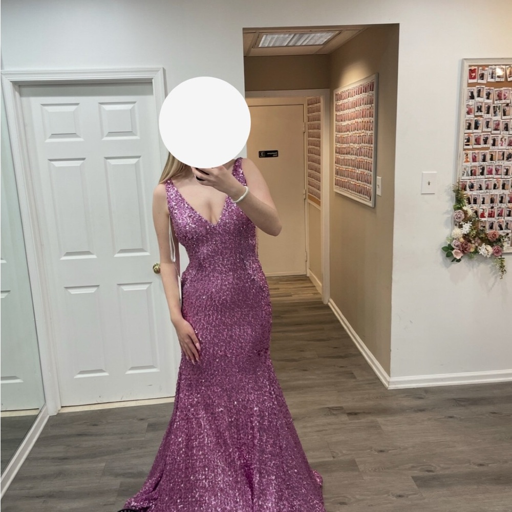 Elegant Purple Sequin Gown